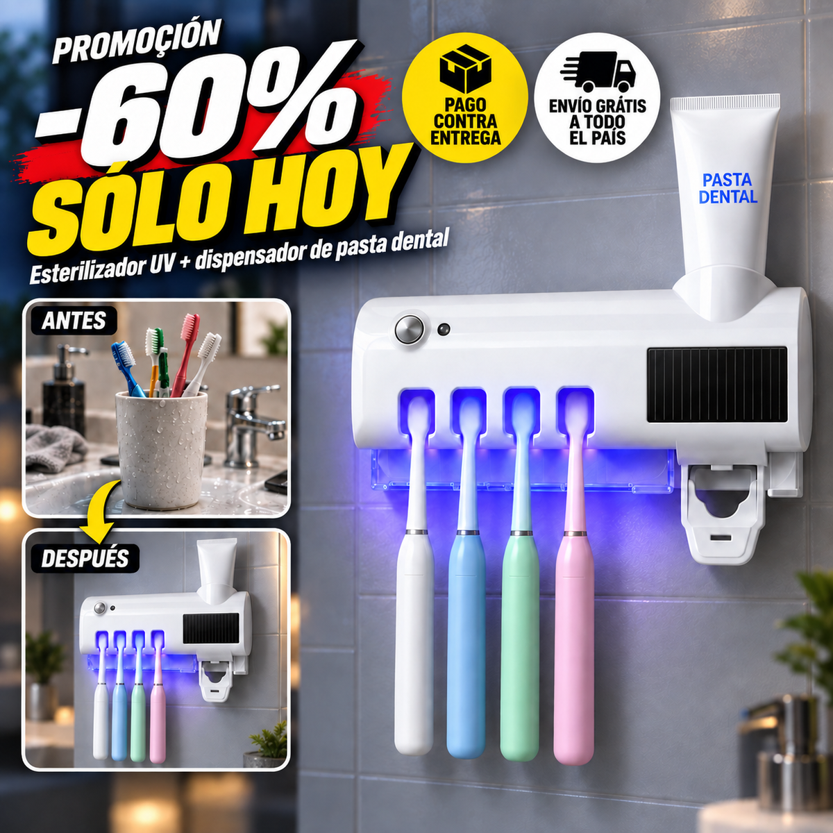 El esterilizador UV que mantiene limpios los cepillos de toda la familia
